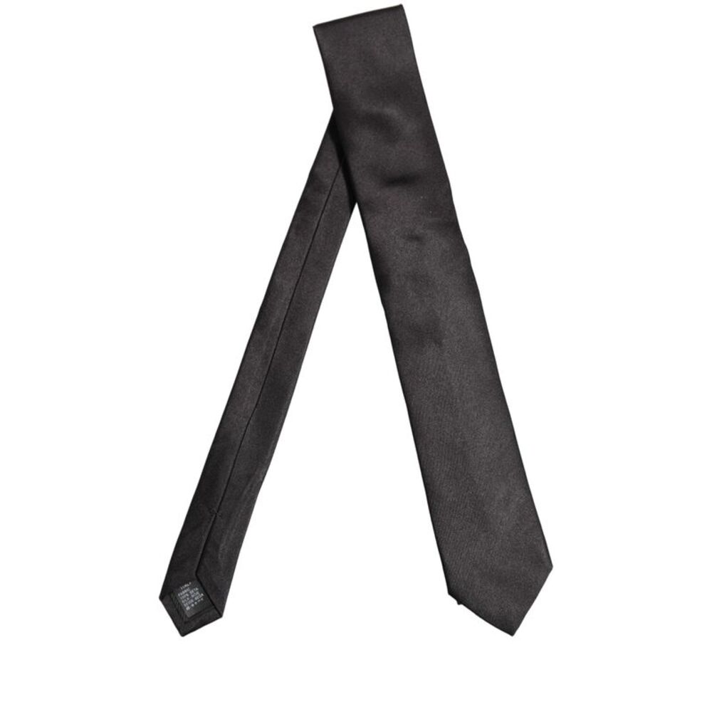 Dolce & Gabbana Black Satin 100% Silk Adjustable Men'sd Men NeckMen's Men's Tie